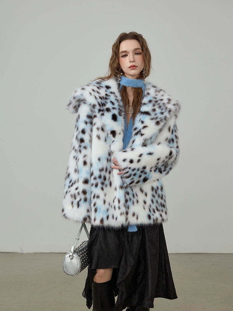 Chic Bobcat Faux Fur Leopard Coat