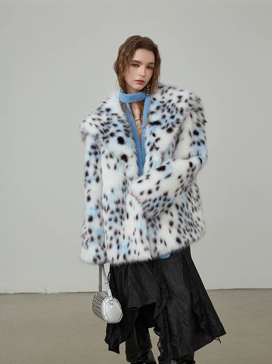 Chic Bobcat Faux Fur Leopard Coat