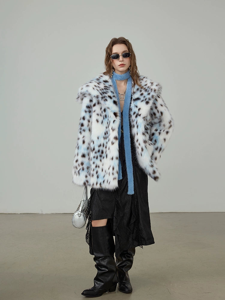 Chic Bobcat Faux Fur Leopard Coat