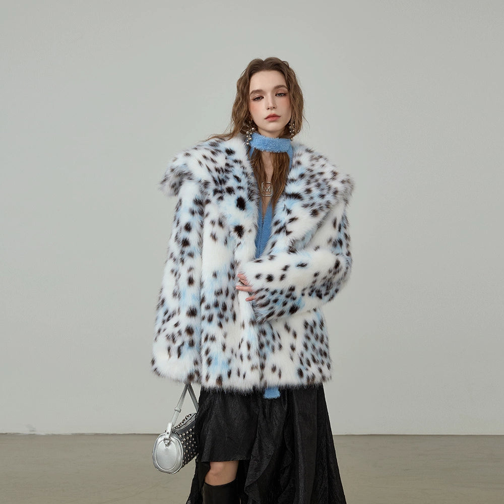 Chic Bobcat Faux Fur Leopard Coat