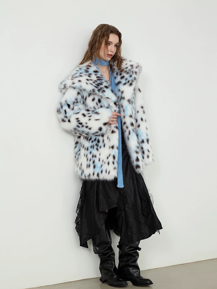 Chic Bobcat Faux Fur Leopard Coat