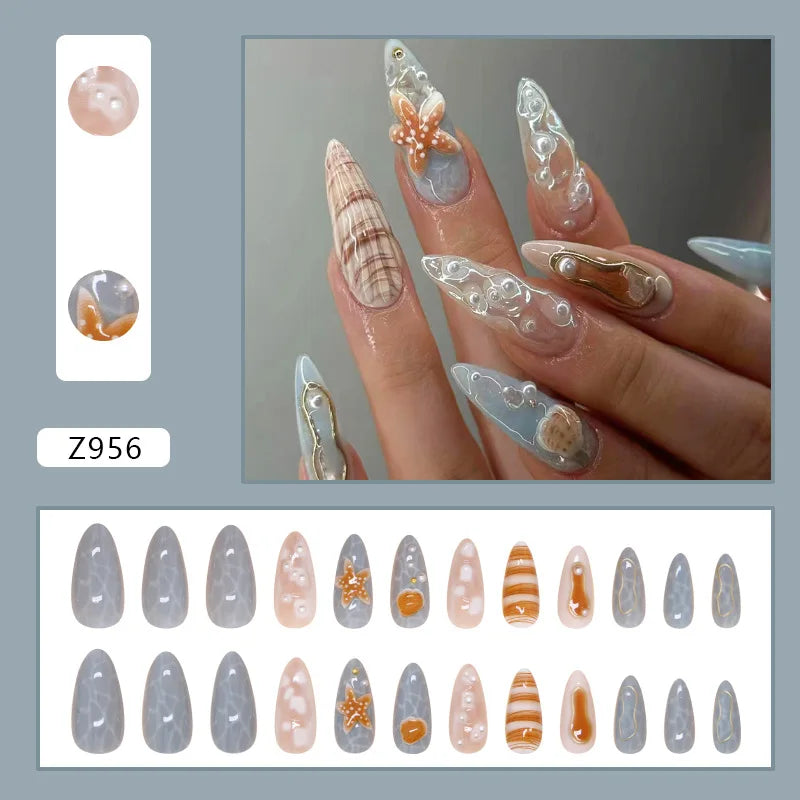 Ocean Pearl Glam False Nails Set