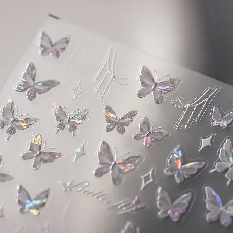 Purple Butterfly Nail Stickers Art Stickers